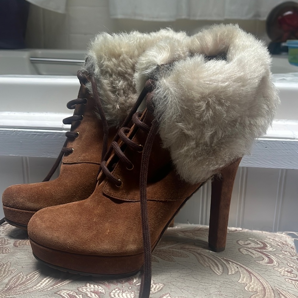 Gucci furred top boots